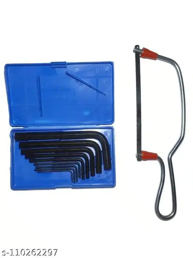 Allen Key, 9 Pcs & Junior Hacksaw Frame with Blade, Set of 2, Multicolor