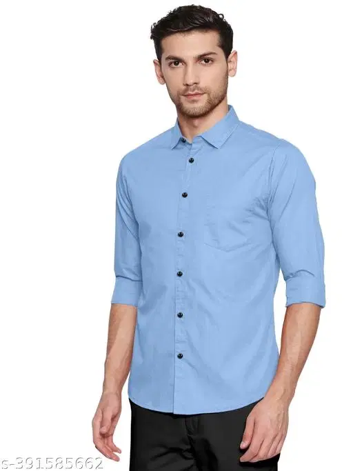 Spread Collar Kurta for Men (Aqua Blue, S)