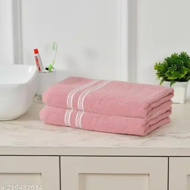 Cotton Bathing Towel, Pink, Pack of 2