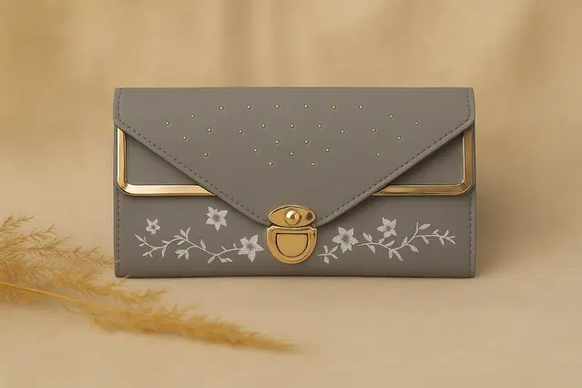 Women's Party wear/ Casual Hand wallet clutch Light Grey Style 8