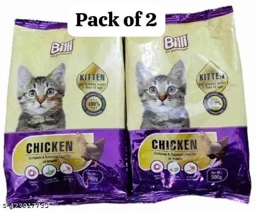 Billi Kitten Chicken for Cat, 500 g, Pack of 2