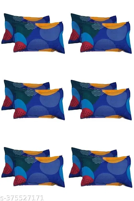 Cotton Pillow Covers, Multicolor, (17x27 inches), Pack of 12