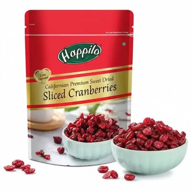 Happilo Californian Premium Sweet Dried Sliced Cranberries 200 g