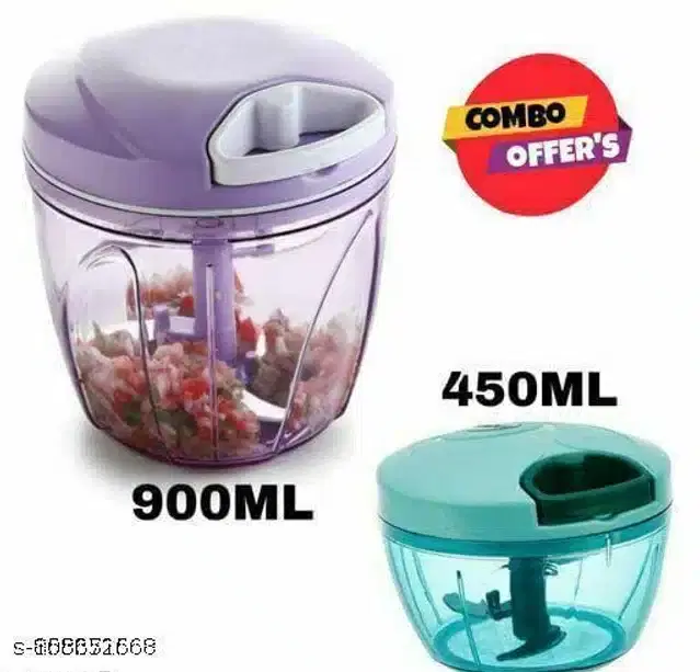 Plastic Manual Chopper, Multicolor, Pack of 2