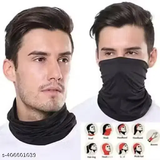 Motorcycle Head & Face Covers Black Cotton Blend (Free Size)
