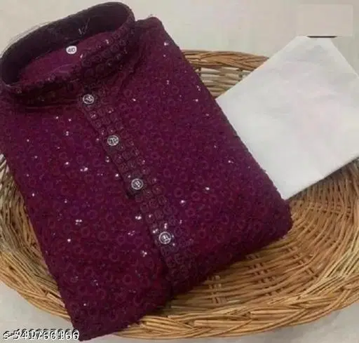 Embellished Rayon Kurta Set for Boys (White, 0-6 Months)