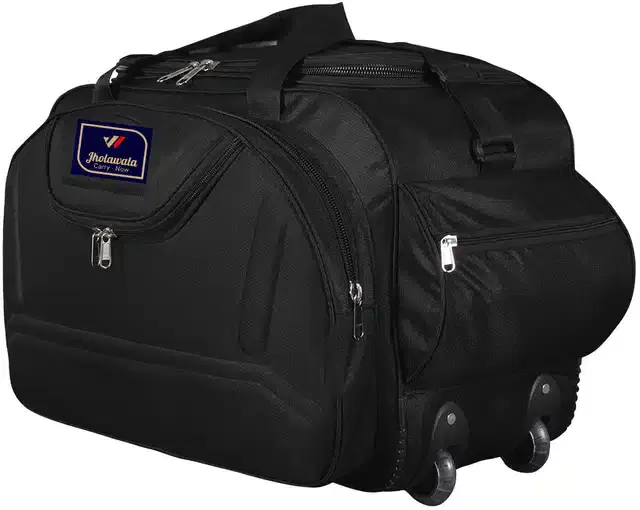 Polyester Traveling Luggage Bag with Wheels, Black,61.9 L
