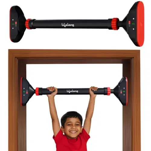 Lifelong Pull Up Bar Adjustable Width Door Pull Up Bar, Anti-Skid Grip, Chin Up Bar For Home Size 74-97cm Max User Weight 200 Kg (llpb02)
