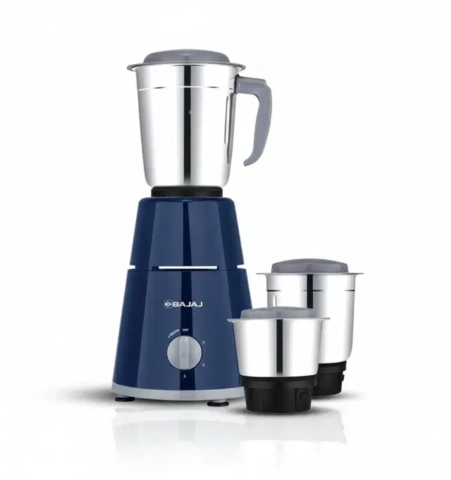 BAJAJ 410570 GX1 500 W Juicer Mixer Grinder, 500 W, 3 Jars, Blue