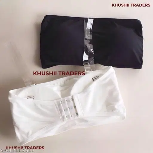 Cotton Blend Solid Bras for Women, White & Black, Pack of 2 (52K)