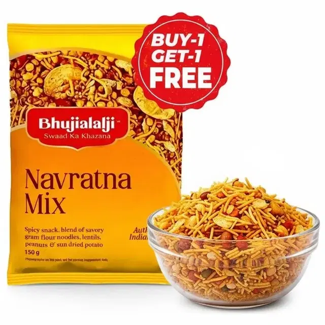 Bhujialalji Navratna Mix 2X150 g (Buy 1 Get 1 Free)