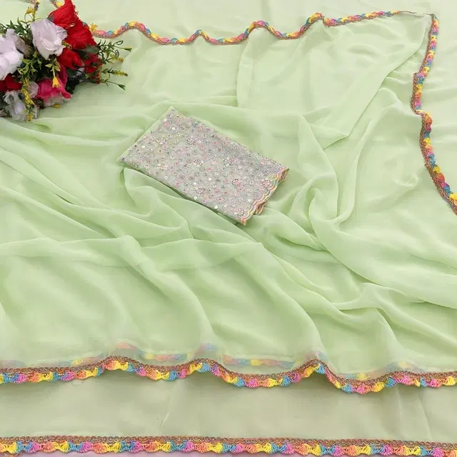 Silk Woven Design Saree for Women, Green (6.3 m)