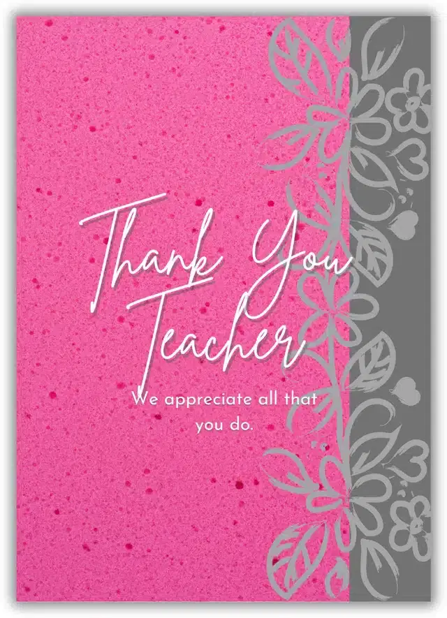 Thank You Printed Card, Multicolor