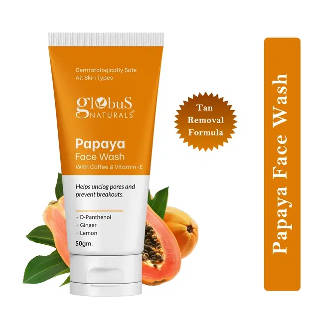 Globus Naturals Papaya Face Wash With Coffee & Vitamin E 50 g