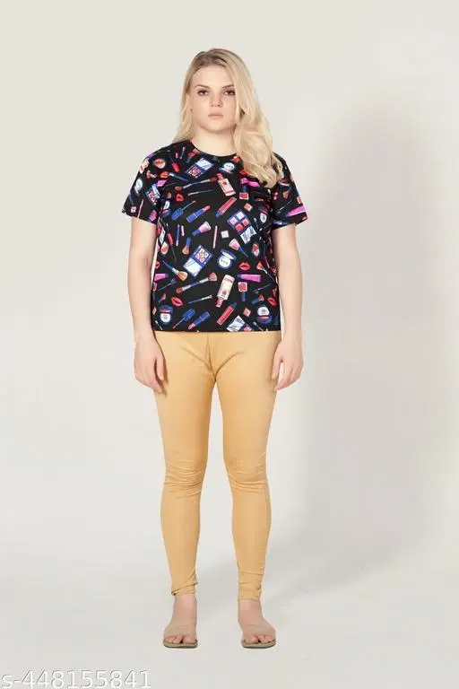 Tshirts for Women (Black, S)