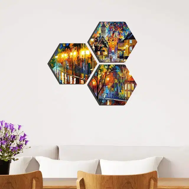 Wooden Wall Paintings, Set of 1, Multicolor, 24x20 Inches