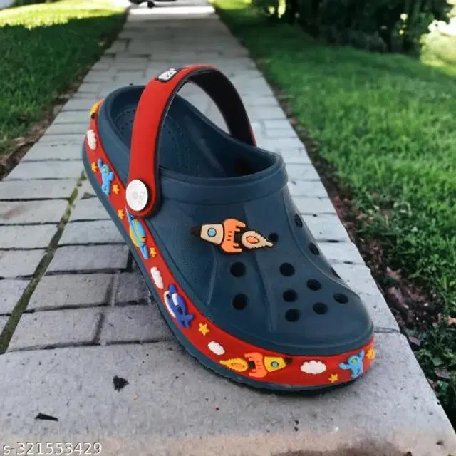 Clogs for Kids (Red & Navy Blue, 2.5-3 Years)