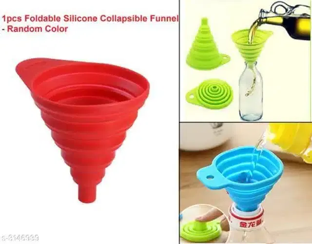Silicone Mini Foldable Funnel, Assorted