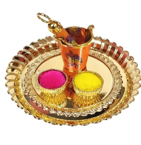 Radha Krishna Printed Bucket Pickari – For Laddu Gopal Ji Holi Celebration