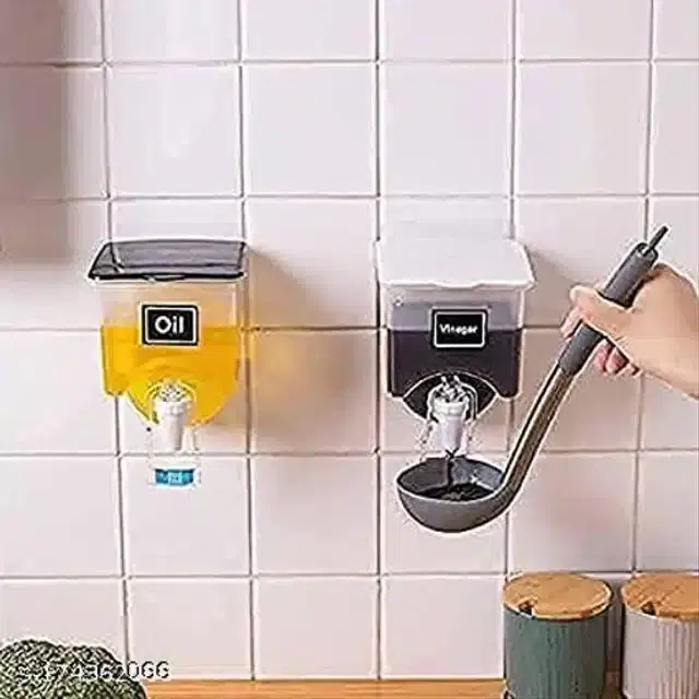 Wall Mounted Oil Dispenser, Multicolor, Pack of 2