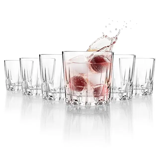 Cello Estonia K-Series Glass Tumbler, 200 ml | Set Of 6 | Lead-Free Toughened Glass | Dishwasher Safe | Water, Juice & Cocktail Glass For Home, Office & Parties