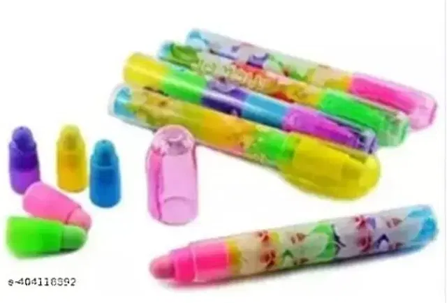 Posshe Push Back Erasers for Kids, Multicolor, Pack of 5