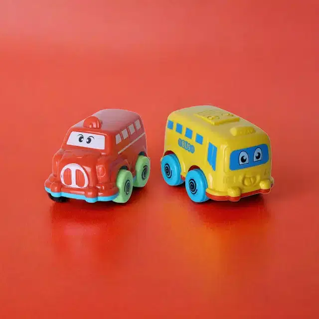 Plastic Friction Car Toy for Kids, Multicolor, Pack of 2