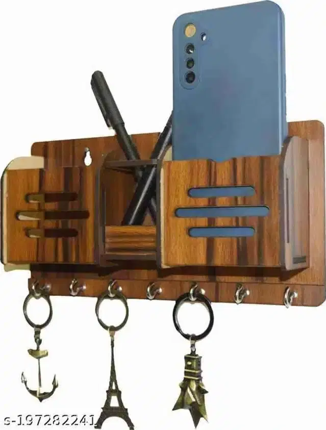 Wooden Mobile Holder, Brown