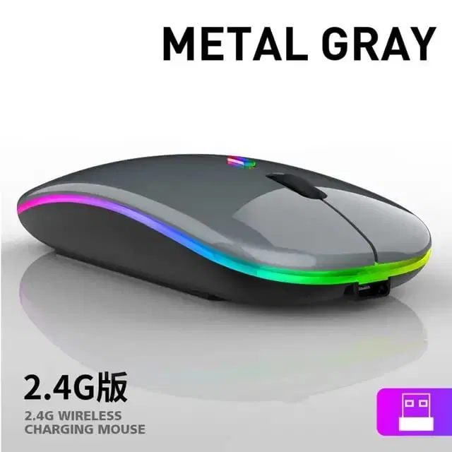 Immutable Lighting Mouse Black Wireless Optical Mouse with Bluetooth, Bluetooth, 2.4GHz Wireless, Gray