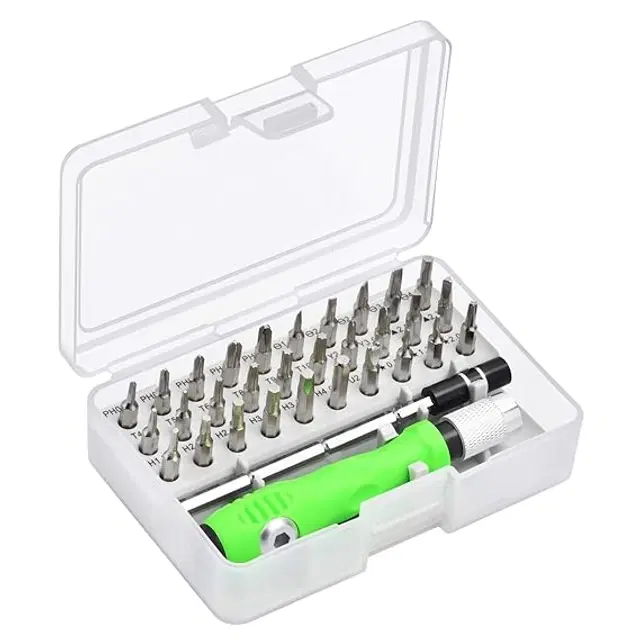 32 in 1 Mini Screwdriver Set, Green, Set of 1