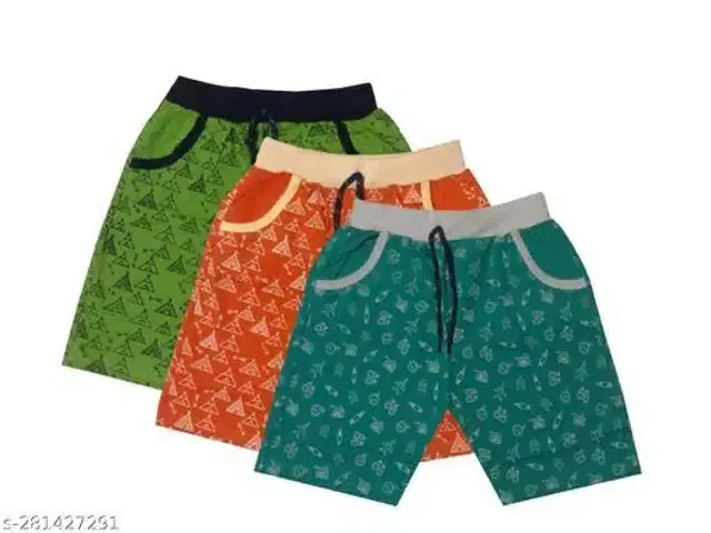 Shorts for Boys, Pack of 3 (Multicolor, 6-7 Years)