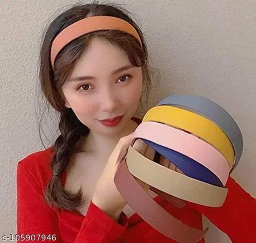 Plastic Hair Band for Women, Pack of 6 (Multicolor)