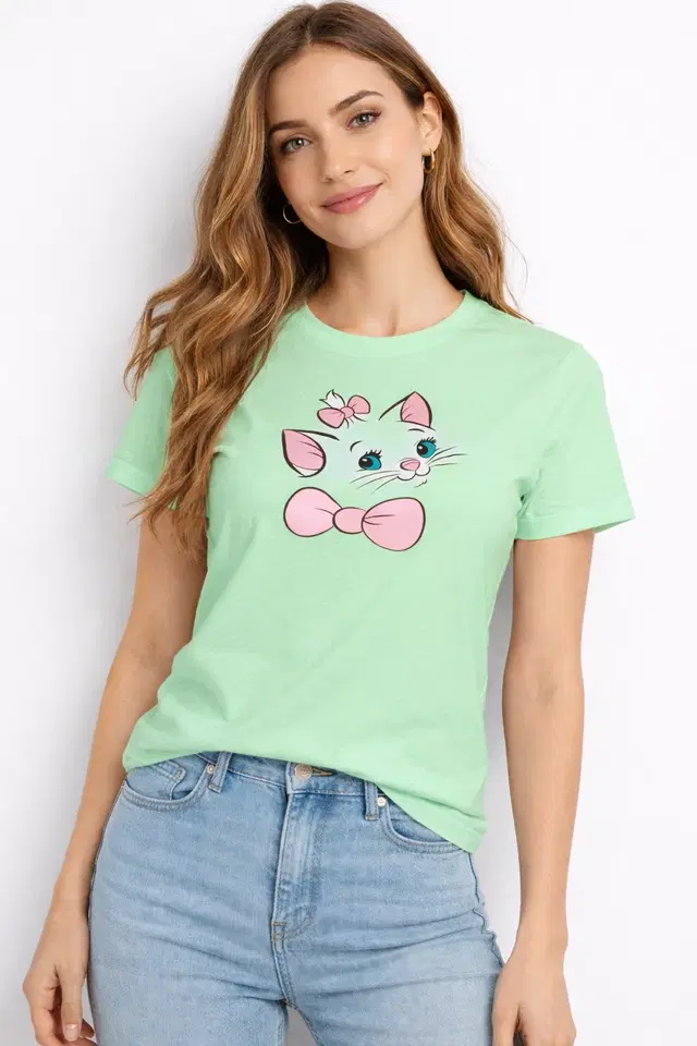 Cotton Blend Printed T-shirt for Men, Green (S)