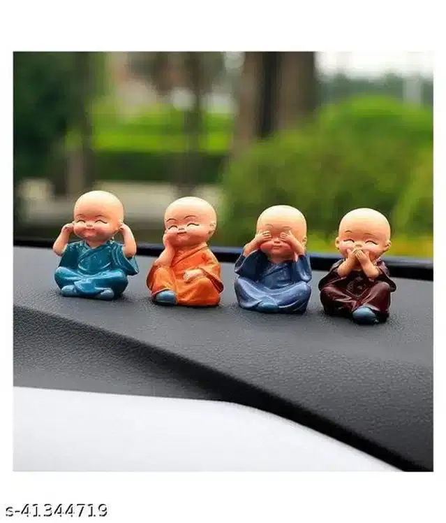 Dashboard Figurines & Idols, Multicolor, Pack of 4