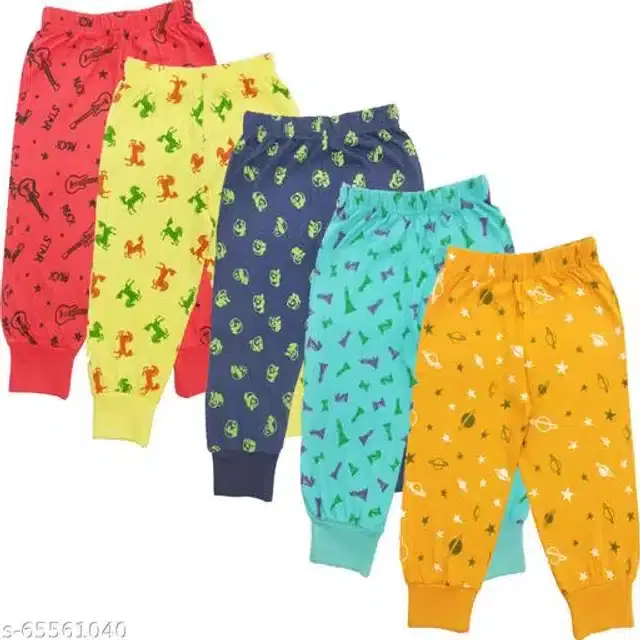 Cotton Trackpant for Girls, Pack of 5 (Multicolor, 2-3 Years)