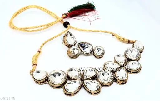 Beautiful Kundan Necklace for Women & Girls, White