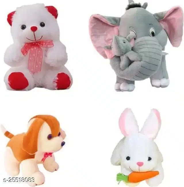 Stuffed Toys for Kids, Multicolor, Set of 4