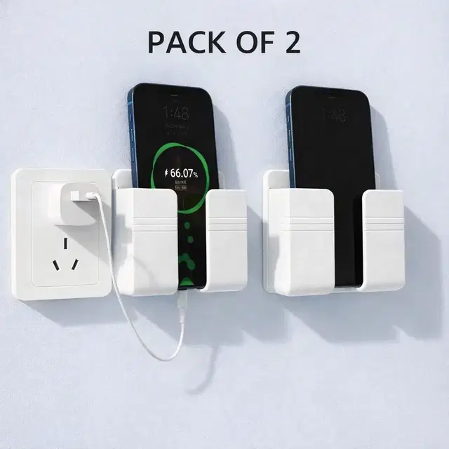 Mobile Phone Wall Holder Stand for Charging [Pack of 2] [Assorted]
