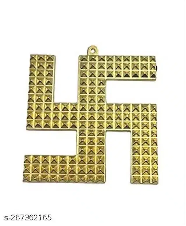 Metal Swastik Wall Hanging, Gold