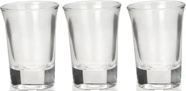 Liquor cum Cocktail Glasses, Transparent, 30 ml, Pack of 3