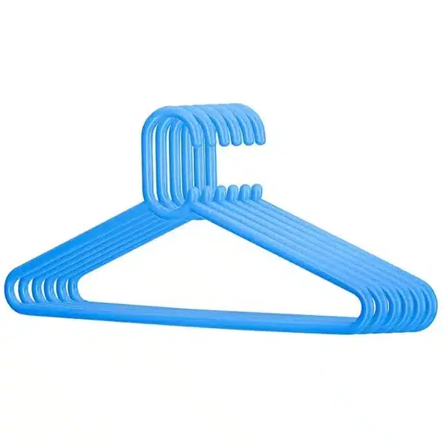 Plastic Clothes Hangers for Wardrobe, Blue, Pack of 12