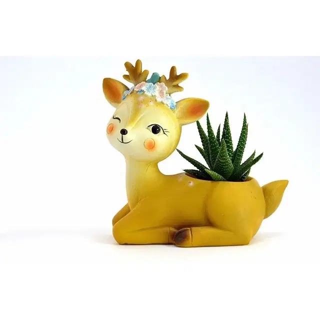 Handcrafted Resin Deer Planter For Decor