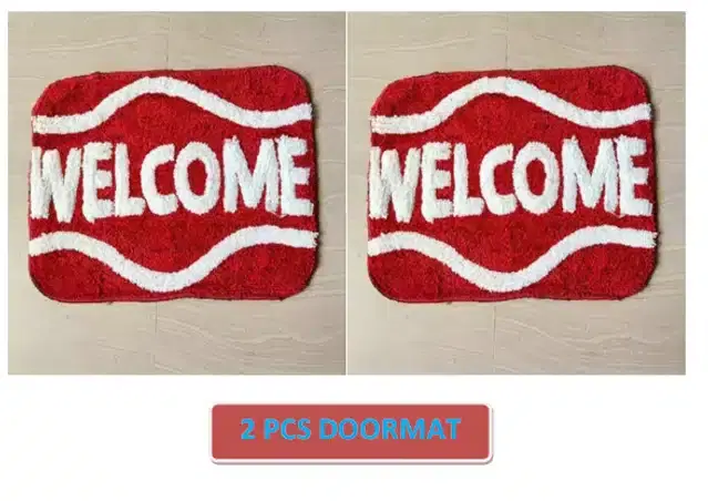 Cotton Printed Door Mats, Pack of 2, Multicolor, 16x24 Inches