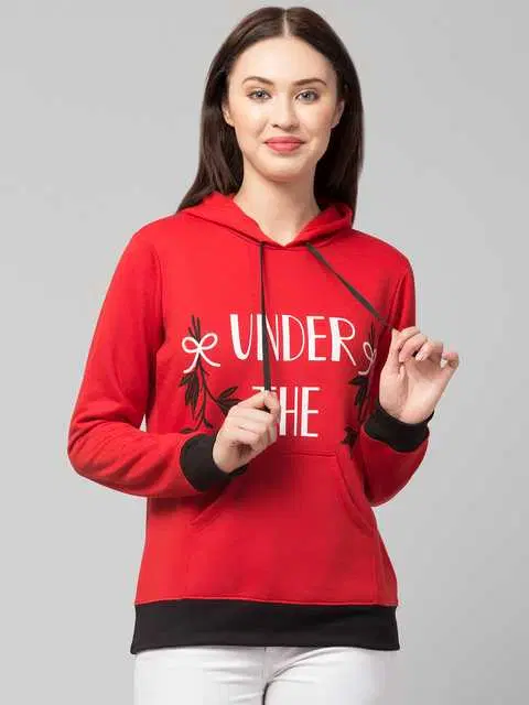 Sweatshirt For Women (Red, S) (KS-3)
