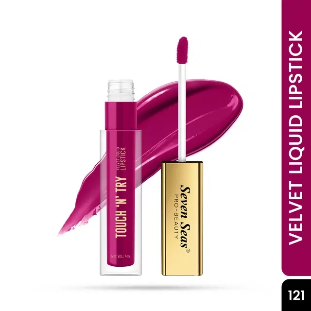 Seven Seas Liquid Lipstick for Women, Purple Shade (4ml)