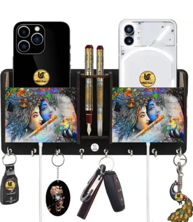 Wooden Key Holder, 9X5x2.5 Inches