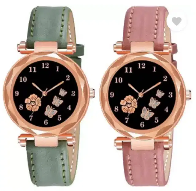 Analog Watch for Women, Pack of 2 (Multicolor)