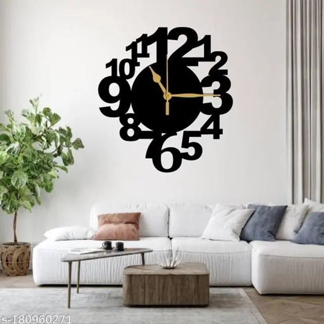 Wooden Wall Clock, Black
