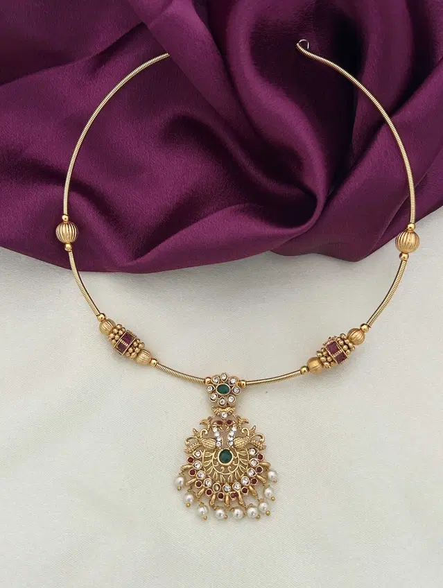 Traditional Wedding Wear Jewellery Set for Women (Black, Free Size)