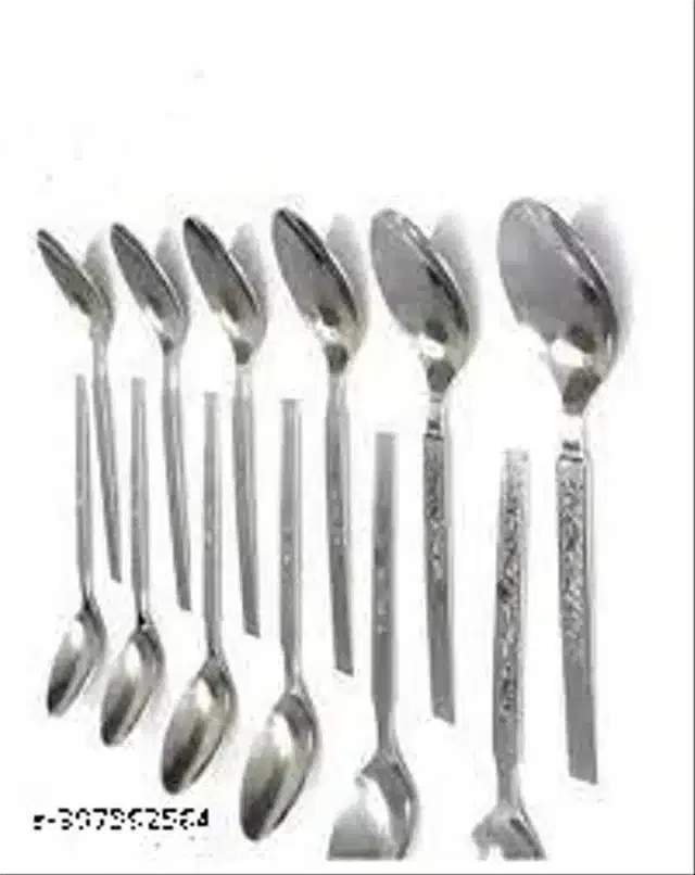 Stainless Steel Spoons, Silver, Pack of 12
